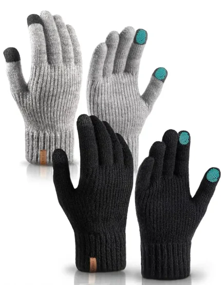 FURTALK Winter Gloves for Women Men Thick Warm Touch Screen Ski Snow Gloves for Cold Weather 2 Pairs