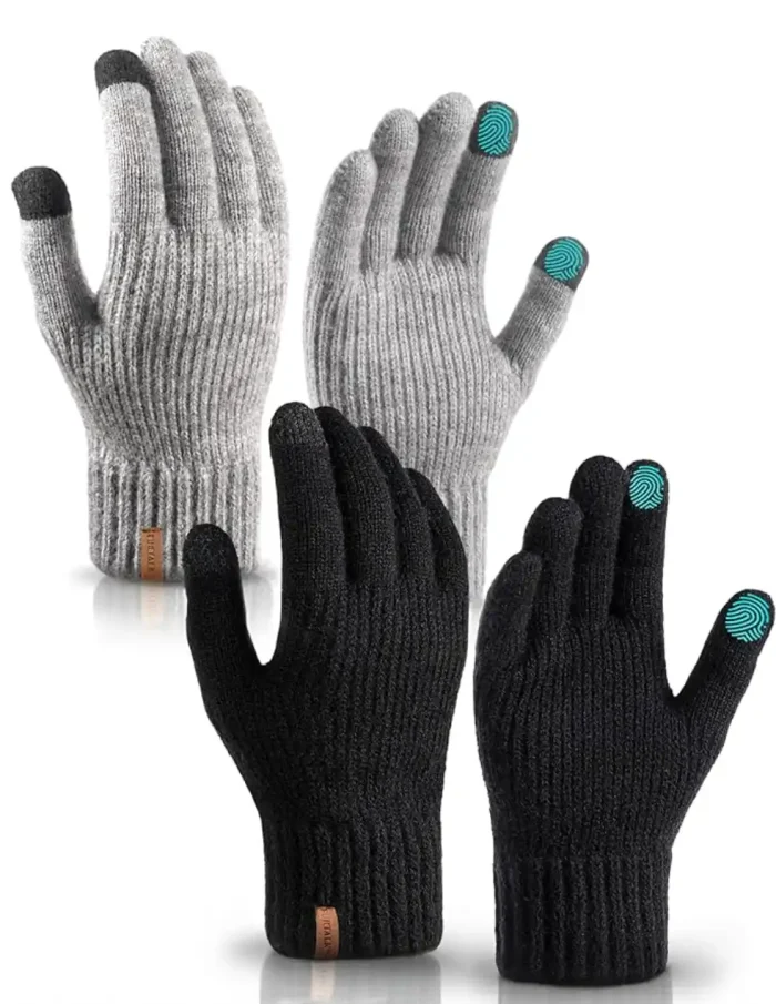 FURTALK Winter Gloves for Women Men Thick Warm Touch Screen Ski Snow Gloves for Cold Weather 2 Pairs - Image 1