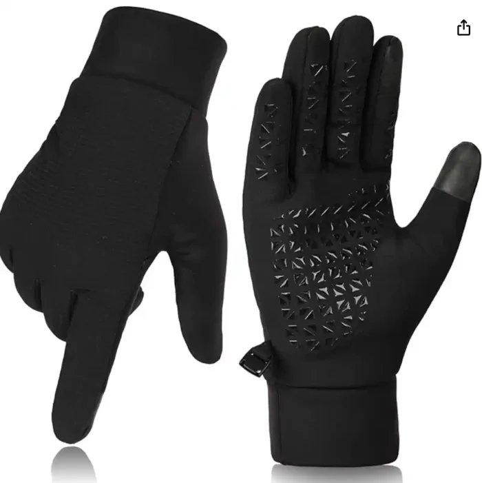 FURTALK Lightweight Gloves for Men Women with Spliced Design Cool Weather Anti-Slip Running Cycling Driving Warm Fleece Lined - Image 1