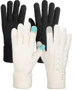 FURTALK Winter Gloves for Women Touch Screen Thick Warm Ski Snow Gloves for Cold Weather 2 Pairs