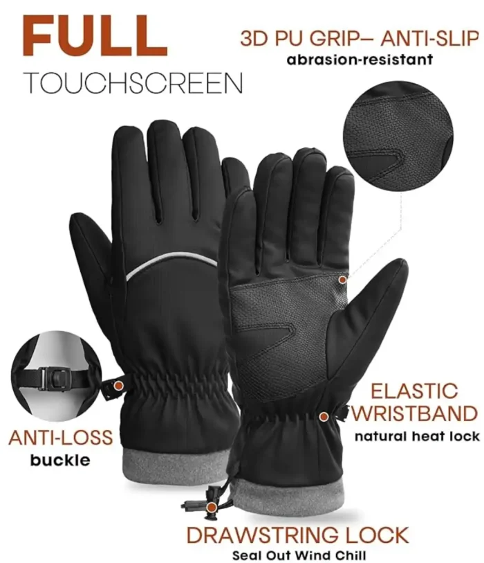 FURTALK Winter Gloves for Men Women Windproof Water-Resistant Cold Weather Full Touchscreen Warm Ski Snow Fleece Lined - Image 3