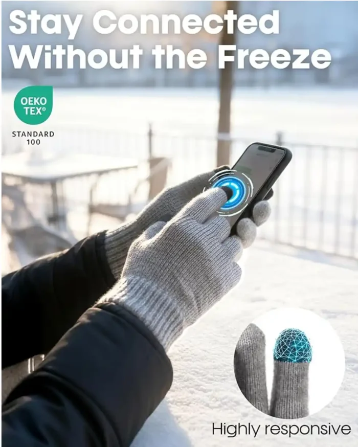 FURTALK Winter Gloves for Women Men Thick Warm Touch Screen Ski Snow Gloves for Cold Weather 2 Pairs - Image 3