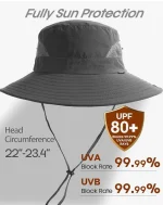 FURTALK Mens Bucket Sun Hat UPF 80+ Wide Brim Hiking Fishing Beach Outdoor Hats - Image 5