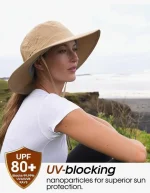 FURTALK Sun Hats for Women with Ponytail Hole Men Beach Hiking UPF 80+ Foldable Hiking Summer UV Protection Bucket Hats