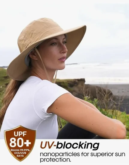 FURTALK Sun Hats for Women with Ponytail Hole Men Beach Hiking UPF 80+ Foldable Hiking Summer UV Protection Bucket Hats