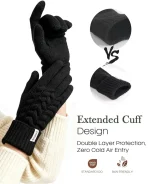 FURTALK Winter Gloves for Women Touch Screen Thick Warm Ski Snow Gloves for Cold Weather 2 Pairs - Image 4