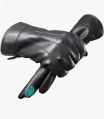 FURTALK Winter PU Leather Gloves for Men Cold Weather Touchscreen Driving Warm Fleece Lined
