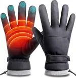 FURTALK Winter Gloves for Men Women Adjustable Wrist Windproof Water-Resistant Cold Weather Full Touchscreen Ski Snow Fleece Lined