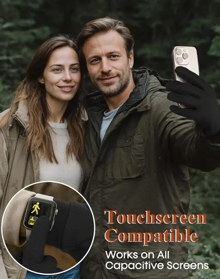 FURTALK Lightweight Gloves for Men Women with Spliced Design Cool Weather Anti-Slip Running Cycling Driving Warm Fleece Lined - Image 2