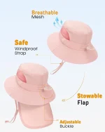 FURTALK Baby Toddler Sun Hat Bucket Hat with Neck Flap Wide Brim Hats Beach Vacation Essentials - Image 3