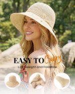 FURTALK Beach Sun Hat for Women Foldable Packable Handmade Straw Hats Sun Protection Floppy Travel Essentials - Image 2