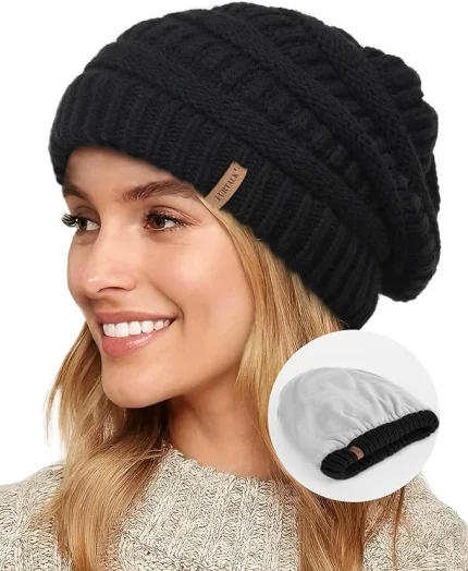 FURTALK Winter Hats for Women Fleece Lined Knit Beanie Hats Slouchy Warm Beanies Ski Skull Cap