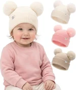FURTALK Baby Beanie Infant Newborn Toddler Winter Hat Double Pom Pom Warm Knit Cap for Girls Boys