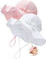 FURTALK Sun Hat for Baby Girls Toddler Summer Beach Hats with Wide Brim Cotton Sun Protection Travel Essentials