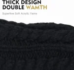 FURTALK Ponytail Beanies for Women Messy Bun Winter Hat with Tail Hole Warm Lined Knit Skull Beanie Outdoor Runner Cap - Image 2