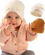 FURTALK Baby Beanie Winter Hat Knitted Warm Hat with Cute Bow Infant Toddler Cuffed Beanies