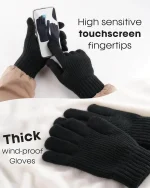 FURTALK Winter Knit Beanie Hat Sacrf Touch Screen Gloves Set Soft Fleece Lining Warm Beanie Unisex Winter Set - Image 3