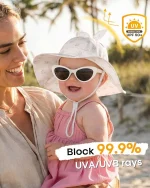 FURTALK Baby Girl Sun Hat UPF 80+ Wide Brim Toddler Beach Hats Sun Protection - Image 2