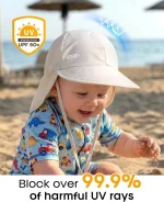 FURTALK Baby Sun Hat with Neck Flap UPF 50+ Adjustable Baby Boys Girls Summer Beach Hat for Traveling Swim Hat - Image 2