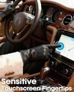 FURTALK Winter PU Leather Gloves for Men Cold Weather Touchscreen Driving Warm Fleece Lined - Image 4