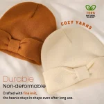 FURTALK Baby Beanie Winter Hat Knitted Warm Hat with Cute Bow Infant Toddler Cuffed Beanies - Image 2