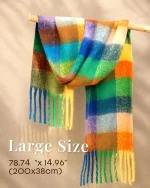 FURTALK Winter Scarf for Women, Oversized Plaid Chunky Thick Blanket Scarves Warm Colorful Cold Weather Long Wrap - Image 3