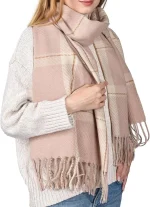 FURTALK Winter Scarf for Women Shawl Soft Tassel Plaid Large Oversized Scarves Wraps