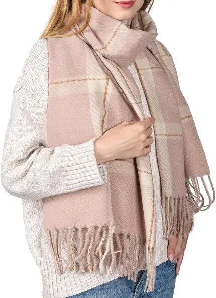 FURTALK Winter Scarf for Women Shawl Soft Tassel Plaid Large Oversized Scarves Wraps