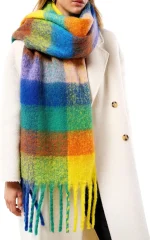 FURTALK Winter Scarf for Women, Oversized Plaid Chunky Thick Blanket Scarves Warm Colorful Cold Weather Long Wrap