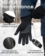 FURTALK Lightweight Gloves for Men Women Cool Weather Anti-Slip Running Cycling Driving Warm Fleece Lined - Image 3