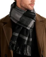 FURTALK Winter Scarf for Men Long Soft Warm Scarves Plaid Tassel Scarf for Men