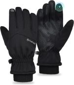 FURTALK Winter Gloves for Men Women Polyester Zipper Adjustable Strap Waterproof Windproof Gloves - Image 3