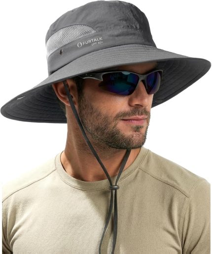 FURTALK Mens Bucket Sun Hat UPF 80+ Wide Brim Hiking Fishing Beach Outdoor Hats