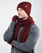 FURTALK Winter Warm Knit Beanie Hat Long Scarf Touchscreen Gloves Set Fleece Lined Skull Cap for Men Women - Image 3