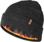 FURTALK Mens Beanie Fleece Lined Winter Hats Double Layered Stylish Knited Cuffed Plain Hat