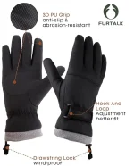 FURTALK Winter Gloves for Men Women Adjustable Wrist Windproof Water-Resistant Cold Weather Full Touchscreen Ski Snow Fleece Lined - Image 2