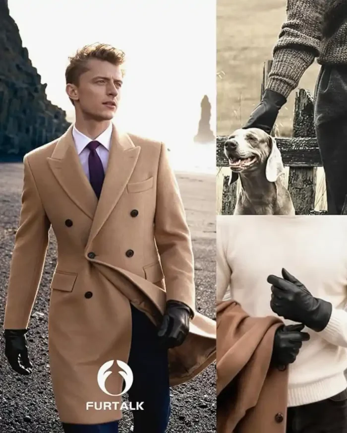 FURTALK Winter PU Leather Gloves for Men Cold Weather Touchscreen Driving Warm Fleece Lined - Image 3