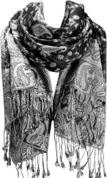 FURTALK Reversible Paisley Pashmina Shawl Wraps for Women Soft Exotic Indian Rave Scarf for Evening Dress Festival Scarves