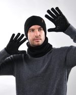 FURTALK Winter Knit Beanie Hat Scarf Touch Screen Gloves Set 3 Pieces Warm Fleece Lined Gift Set - Image 3