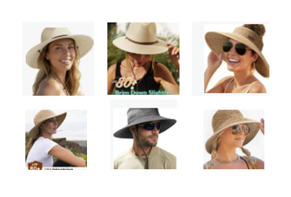 A variety of fashionable hat styles, including the latest models for men, women, and other types